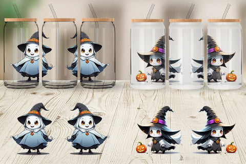 Glass Can Halloween Ghost Sublimation artnoy 