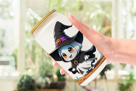 Glass Can Halloween Ghost Sublimation artnoy 