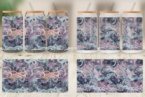 Glass Can Halloween Goth Pattern Sublimation artnoy 