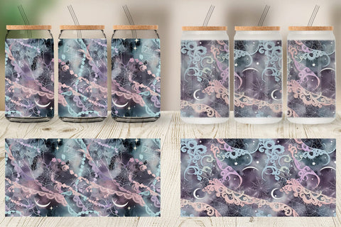 Glass Can Halloween Goth Pattern Sublimation artnoy 