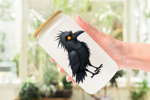 Glass Can Halloween Grumpy Critters Sublimation artnoy 