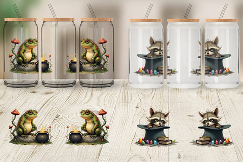 Glass Can Halloween Grumpy Critters Sublimation artnoy 