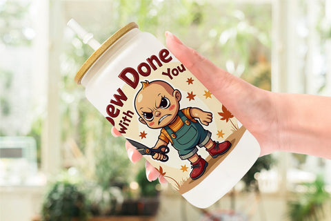 Glass Can Halloween Voodoo Doll Sublimation artnoy 