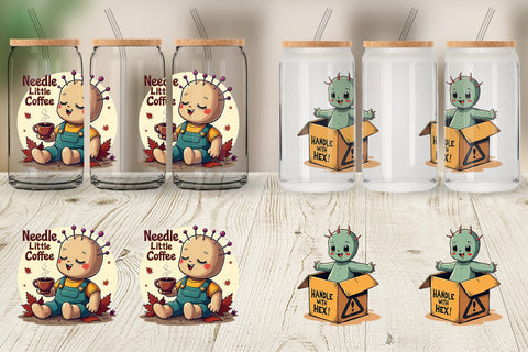 Glass Can Halloween Voodoo Doll Sublimation artnoy 