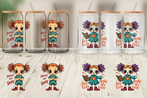 Glass Can Halloween Voodoo Doll Sublimation artnoy 