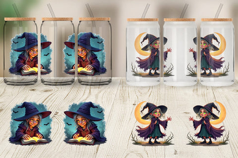 Glass Can Halloween Witch Spell Sublimation artnoy 