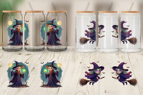 Glass Can Halloween Witch Spell Sublimation artnoy 