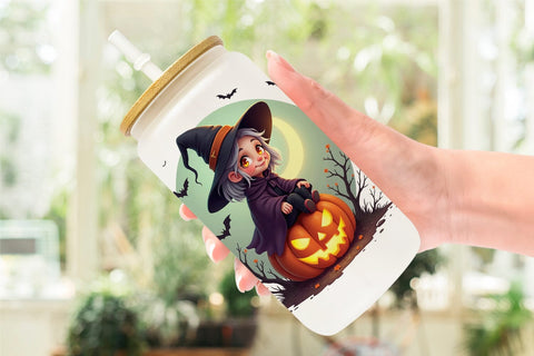 Glass Can Halloween Witch Spell Sublimation artnoy 