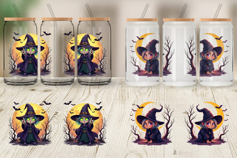 Glass Can Halloween Witch Spell Sublimation artnoy 