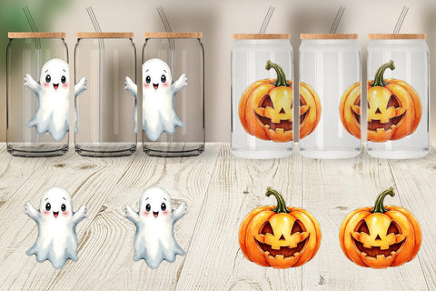 Glass Can Halloween Wonders Watercolor Sublimation artnoy 