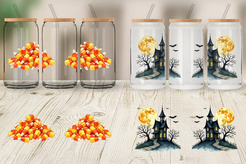 Glass Can Halloween Wonders Watercolor Sublimation artnoy 