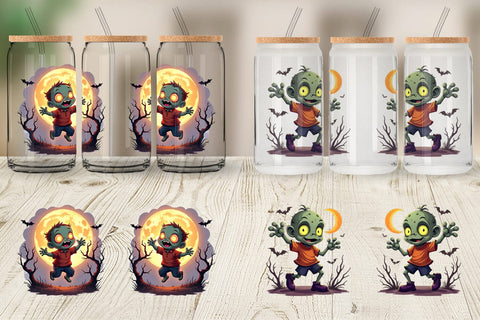 Glass Can Halloween Zombie Stumble Sublimation artnoy 