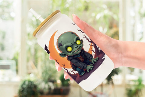Glass Can Halloween Zombie Stumble Sublimation artnoy 