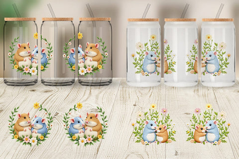Glass Can Hamster Embroidery Sublimation artnoy 