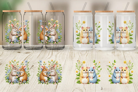 Glass Can Hamster Embroidery Sublimation artnoy 