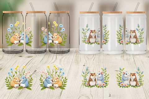 Glass Can Hamster Embroidery Sublimation artnoy 