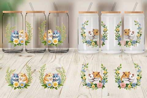 Glass Can Hamster Embroidery Sublimation artnoy 