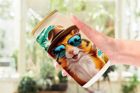 Glass Can Hamsters in Summer Sublimation artnoy 
