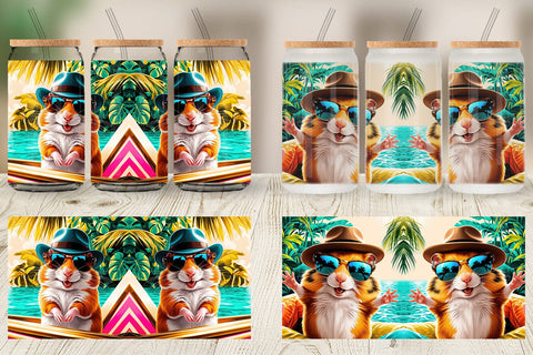 Glass Can Hamsters in Summer Sublimation artnoy 