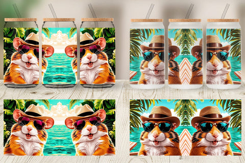 Glass Can Hamsters in Summer Sublimation artnoy 