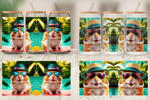 Glass Can Hamsters in Summer Sublimation artnoy 