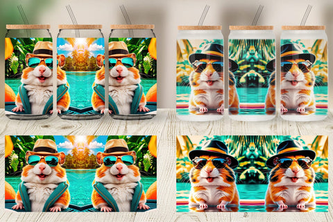 Glass Can Hamsters in Summer Sublimation artnoy 