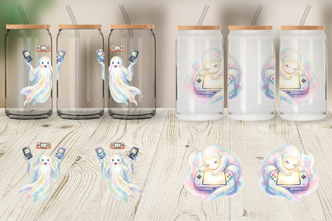 Glass Can Handheld Console Gamer Ghost Sublimation artnoy 
