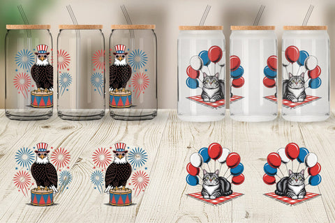 Glass Can Happy 4th of July Sublimation artnoy 