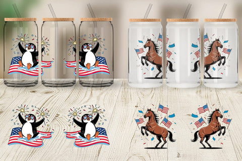 Glass Can Happy 4th of July Sublimation artnoy 