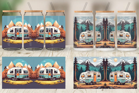 Glass Can Happy Camping Sublimation artnoy 