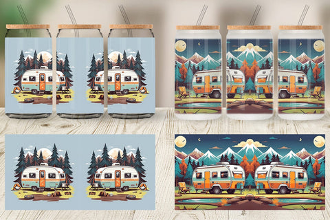 Glass Can Happy Camping Sublimation artnoy 
