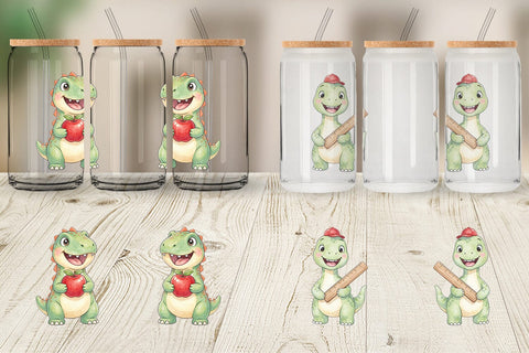 Glass Can Happy First Day School Dino Sublimation artnoy 