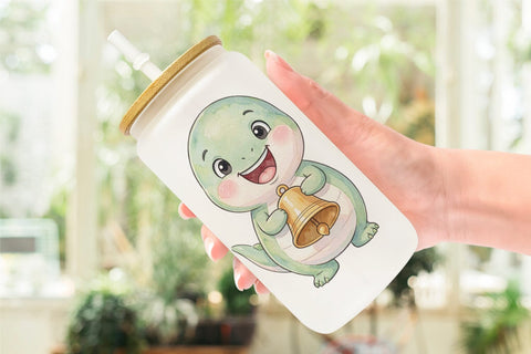 Glass Can Happy First Day School Dino Sublimation artnoy 