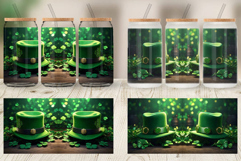 Glass Can Hat Patrick's Day Sublimation artnoy 