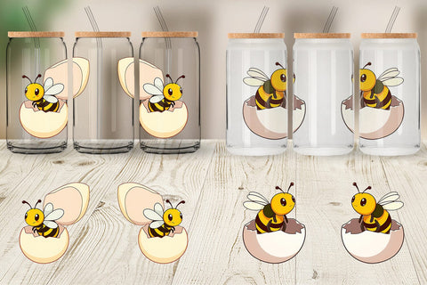 Glass Can Hatching Baby Bee Sublimation artnoy 