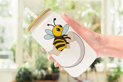 Glass Can Hatching Baby Bee Sublimation artnoy 