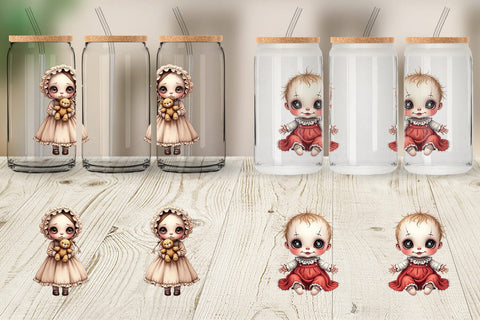 Glass Can Haunted Doll Spirits Sublimation artnoy 
