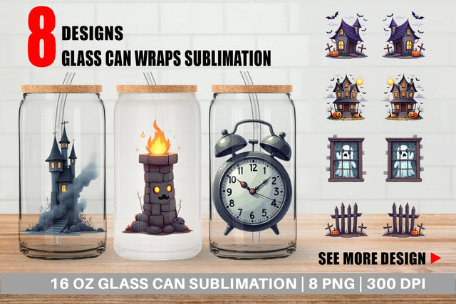 Glass Can Haunted Elements Sublimation artnoy 