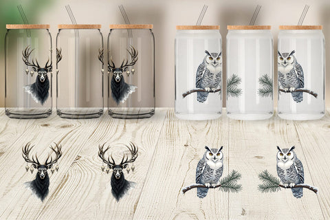 Glass Can Haunted Forest Gothic Christmas Sublimation artnoy 