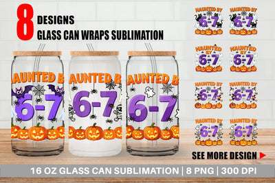 Glass Can Haunted Halloween Sublimation artnoy 