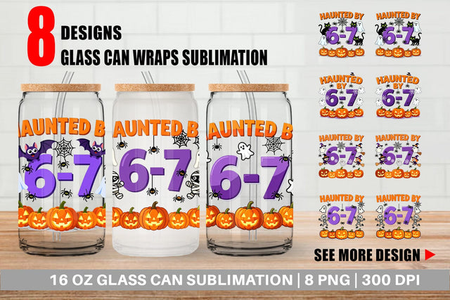 Glass Can Haunted Halloween Sublimation artnoy 