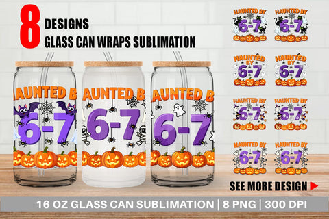 Glass Can Haunted Halloween Sublimation artnoy 