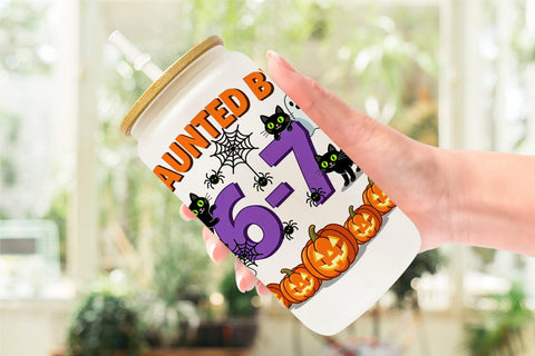 Glass Can Haunted Halloween Sublimation artnoy 