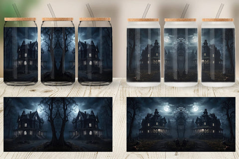Glass Can Haunted House Sublimation artnoy 