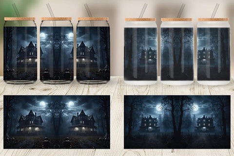 Glass Can Haunted House Sublimation artnoy 