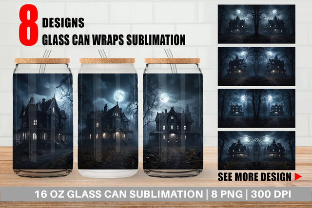 Glass Can Haunted House Sublimation artnoy 