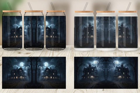 Glass Can Haunted House Sublimation artnoy 