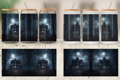 Glass Can Haunted House Sublimation artnoy 
