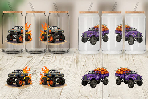 Glass Can Haunted Monster Truck Sublimation artnoy 