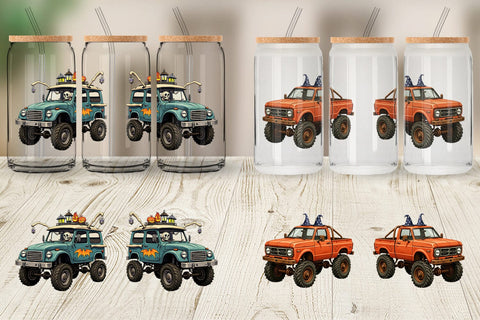 Glass Can Haunted Monster Truck Sublimation artnoy 